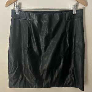 High waisted pleather skirt